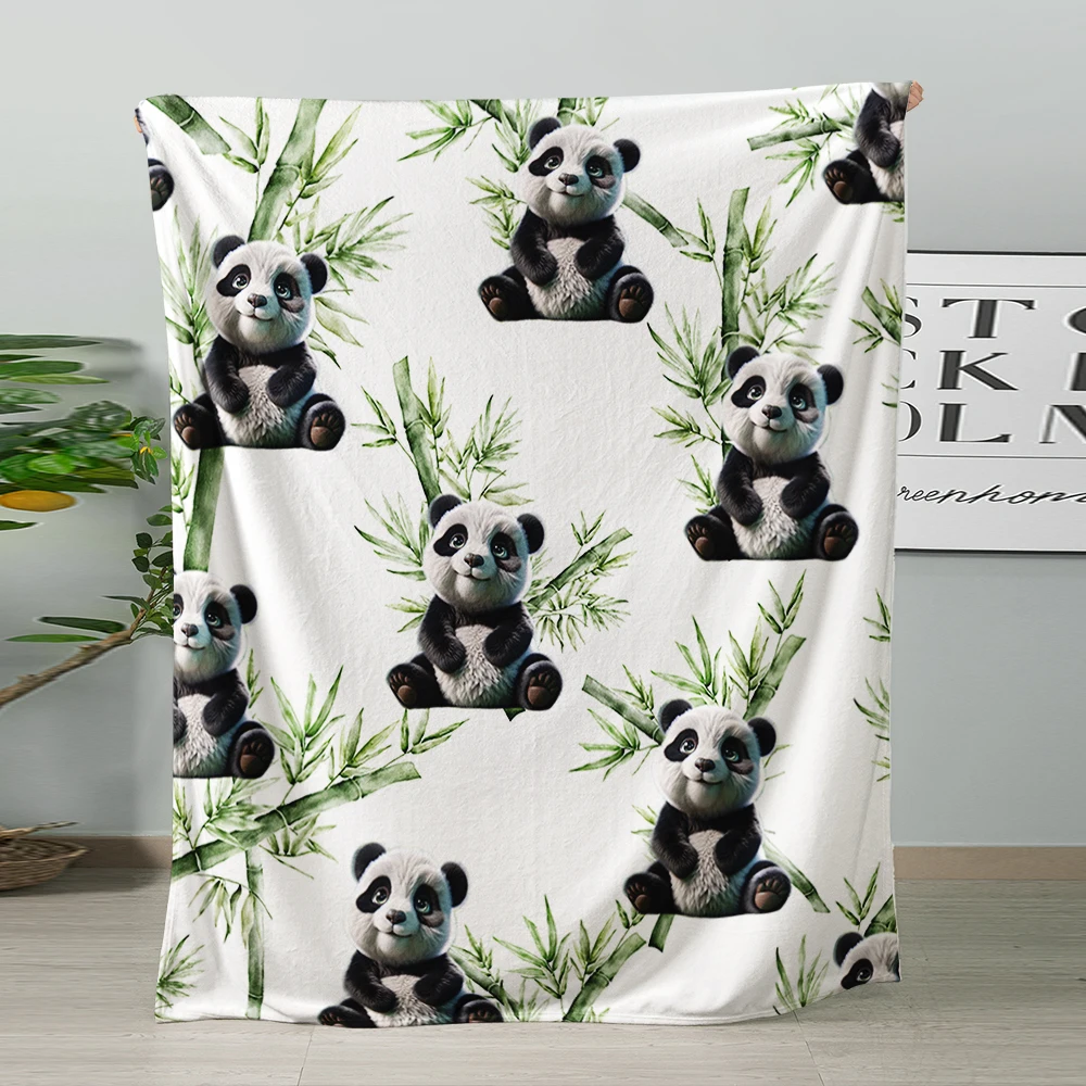 Zoo Animals Fleece Blanket for Bed Throw Blanket for Women  Men  Kids Super Soft Plush Panda Blanket