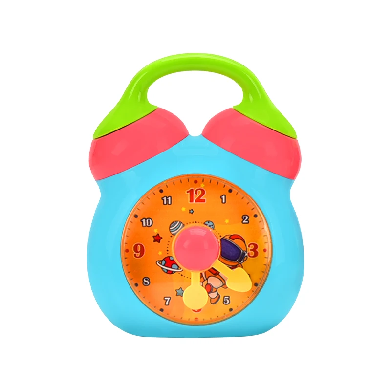 early education cartoon alarm clock toy Baby fun Enlightening time clock toys for Toddler