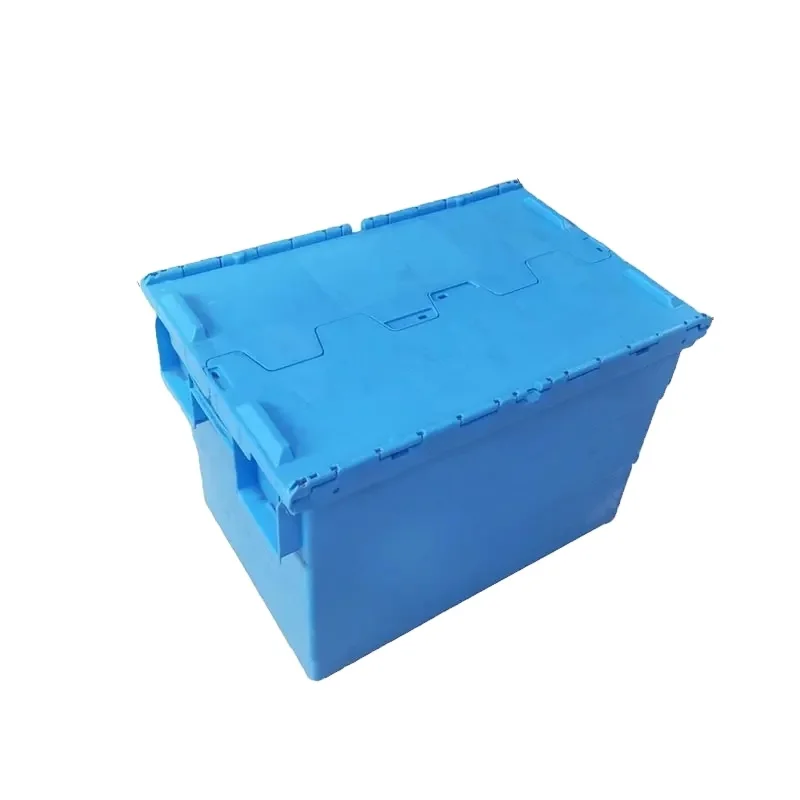 Hot Selling Nestable Plastic Crates High quality Stackable Turnover Plastic moving Storage Box with hinged lid Customized