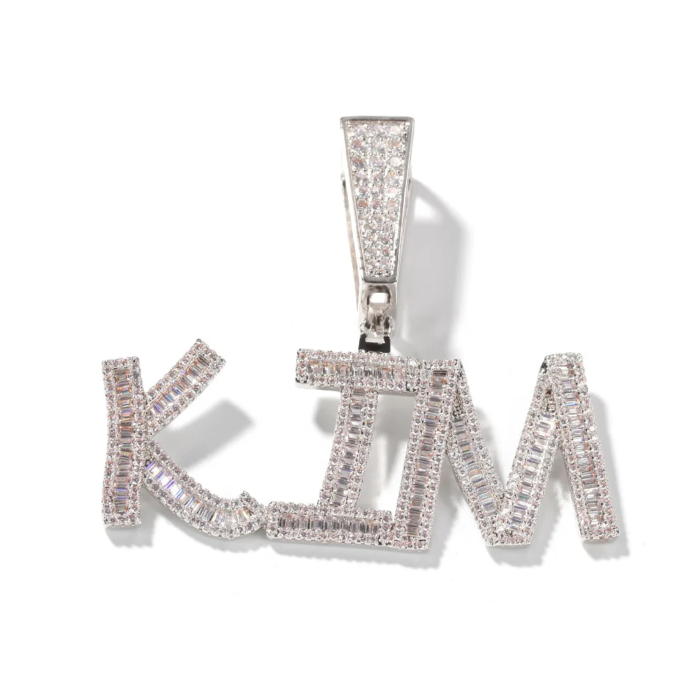 Fashion Personalized  Men Women Necklace Luxury Full Diamond Pendant Nameplate Hip Hop Iced Out Jewelry  Custom Name Necklace