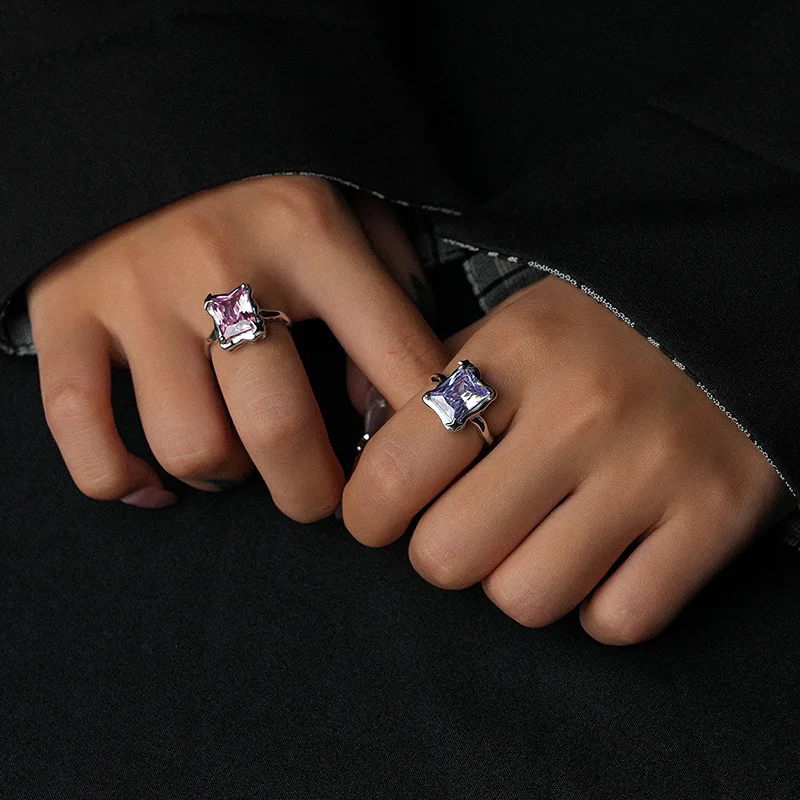 VIANRLA 925 sterling silver Hot Sale square Big Center 3A Zircon Wedding Engagement Rings