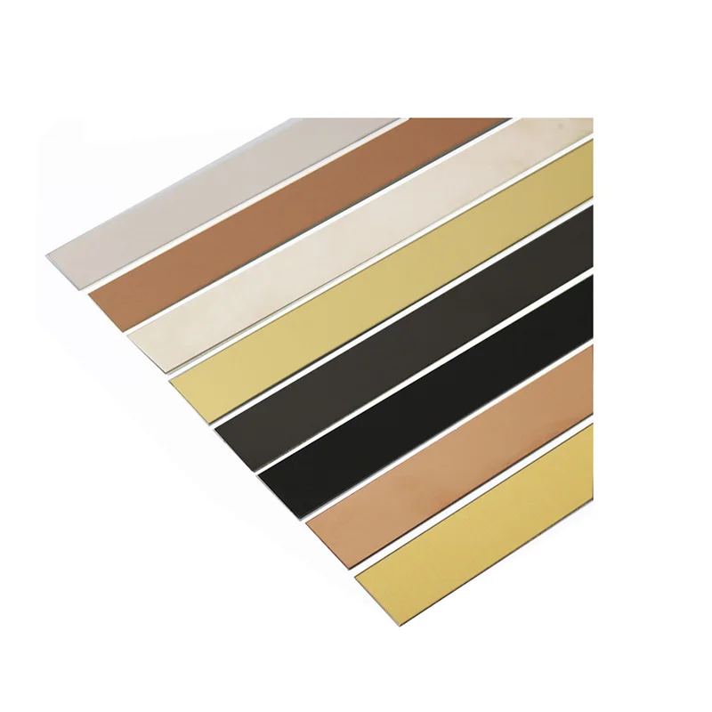 Low Price Flat Bar Metal Decorative Strips Tile Edging Profile Stainless Steel Trims For Wall
