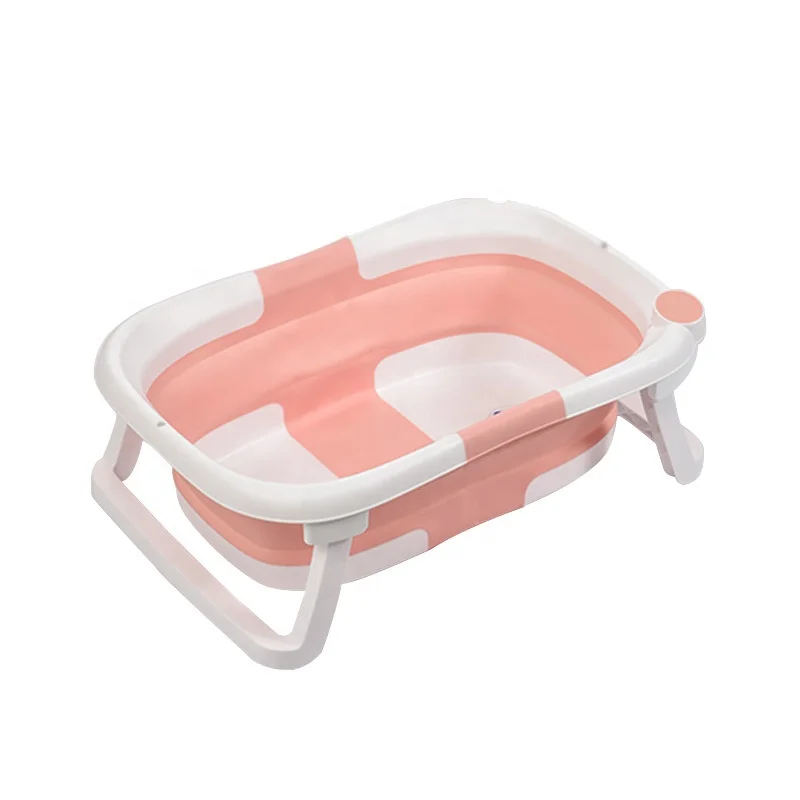 Folding Baby Bathtub Portable Non Slip Temperature Display Washing Tub Bathtub Collapsible for Toddler Infant Newborn Foldable