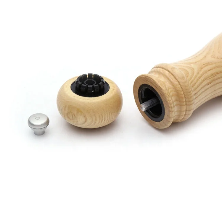 Wholesale Manual Refillable Ash Wood Salt and Pepper Mill Grinder with Adjustable Coarseness