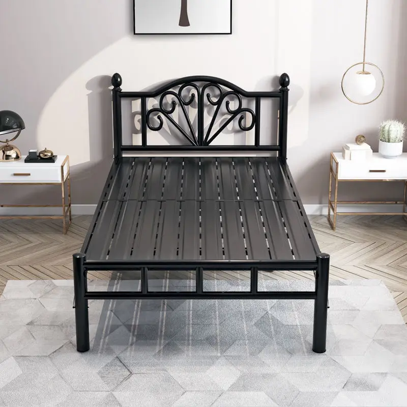 Оптовая продажа мебель для спальни железная односпальная кровать со стальным каркасом красивая Новейшая металлическая с квадратной трубкой