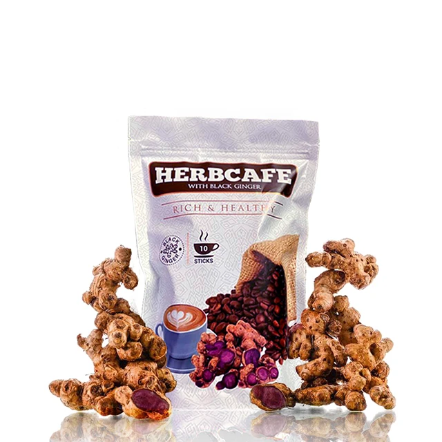 Healthy Coffee Herbcafe Black Ginger aromatic coffee with rich and healthy taste 30g each pack for daily breakfast