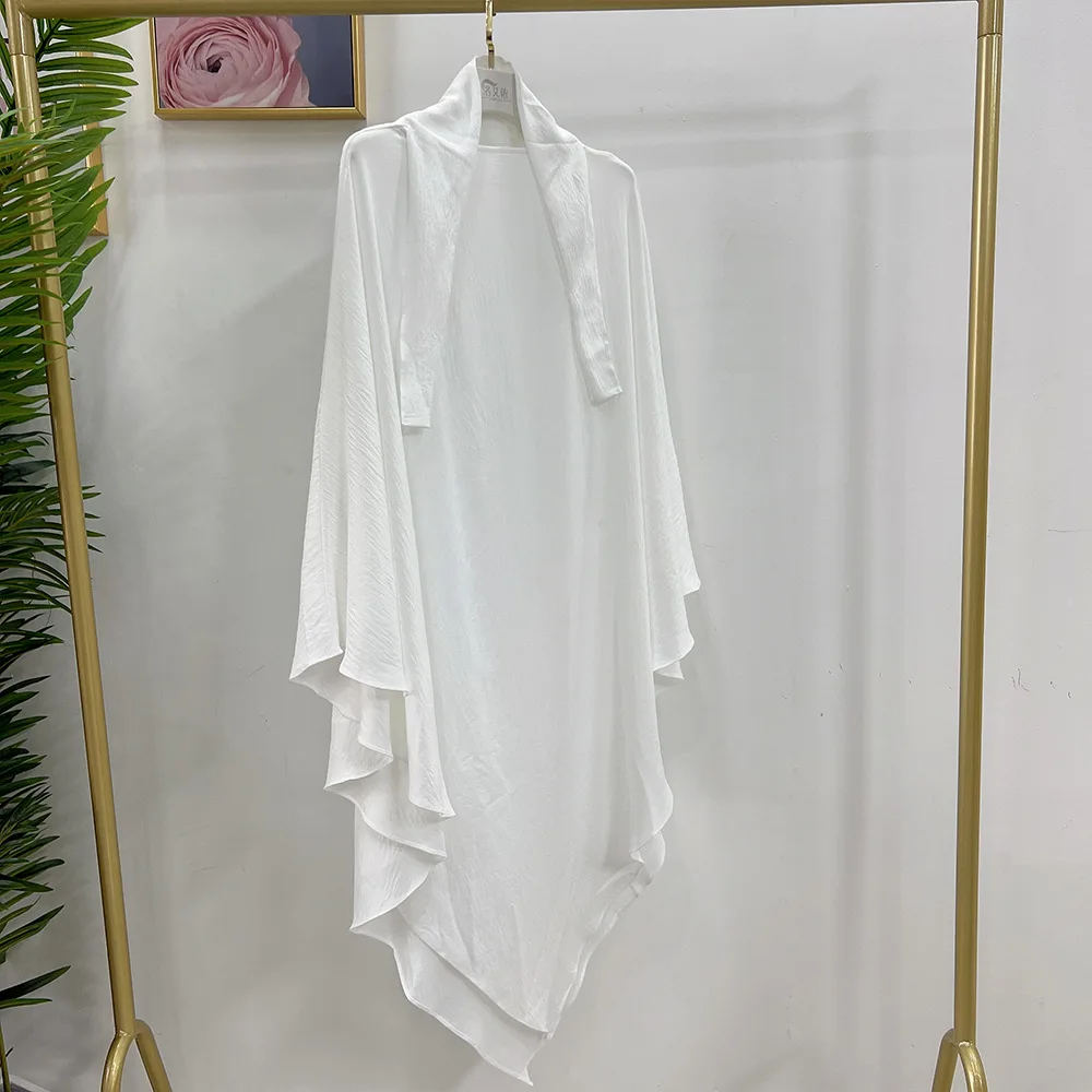 Traditional Muslim Egypt Prayer Scarf  Polyester 2 Layer Overhead Khimar Hijab For Women