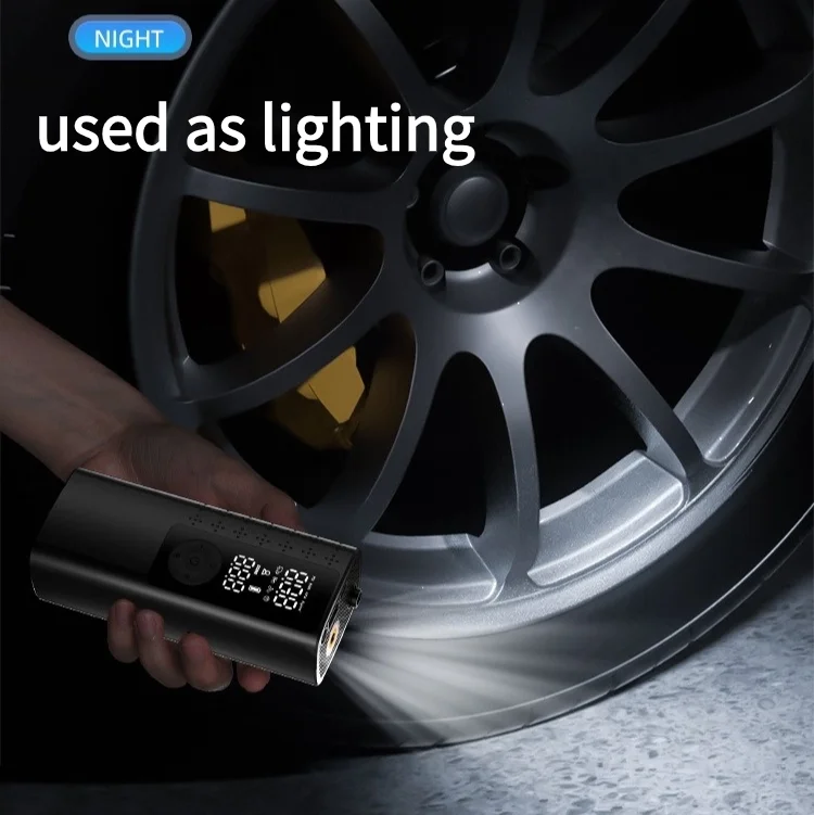 Hot-selling Car Lighter Digital Portable Bicycle Electric Air Pump Tire Inflator Tyre Air Inflator Pump Black 12 Universal 7.4V