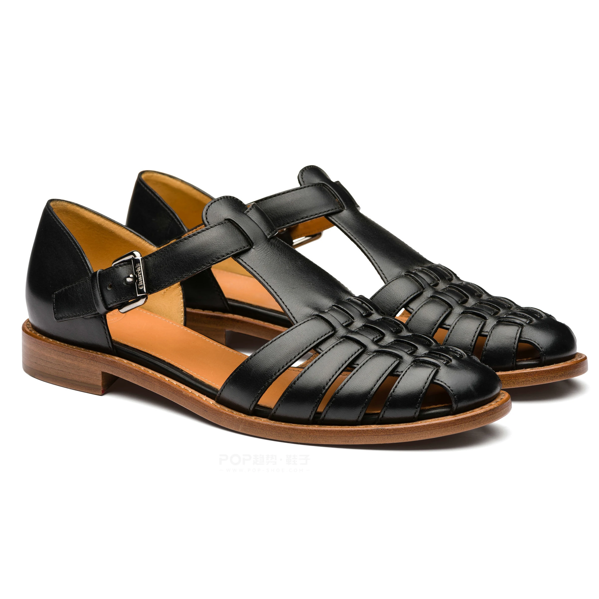 OEM/ODM Adjustable Ankle Strap Design Quality Leather Upper Fashion Casual  Rubber Sole Flat Woman Sandals