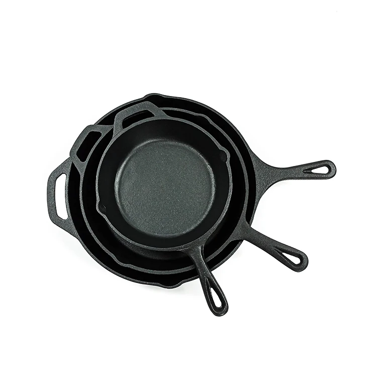 High Quality Nonstick black Pre-seasoned non stick  frying pan cast iron suitable for many kinds of stoves