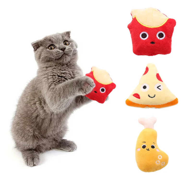 Jiefan toy plush cute food shape containing catnip sound paper self hi relief nibbling pet supplies