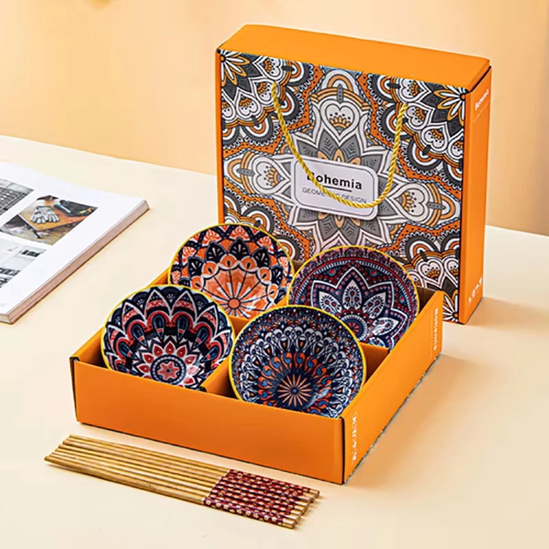 Factory wholesale Nordic Japanese cheap 4.5 inch bowl Bohemian rice noodles ramen sauce fruit soup salad porcelain ceramic bowl