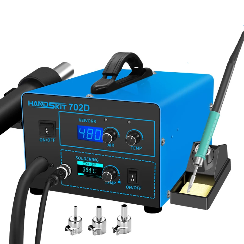 handskit 702D   BGA  SMD rework station with 245   Soldering iron  Mobile phone maintenance tools Hot air gun welding table