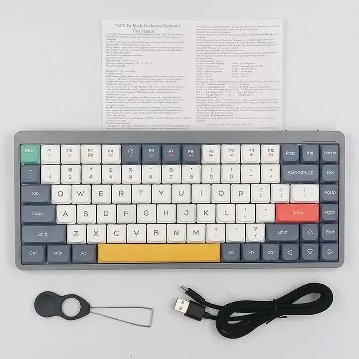 YK75 Keyboard OUTEMU Low Switch Welding Connection 3 Modes BT/2.4G/Gaming Mechanical Keyboard For Laptop Computer Keyboards