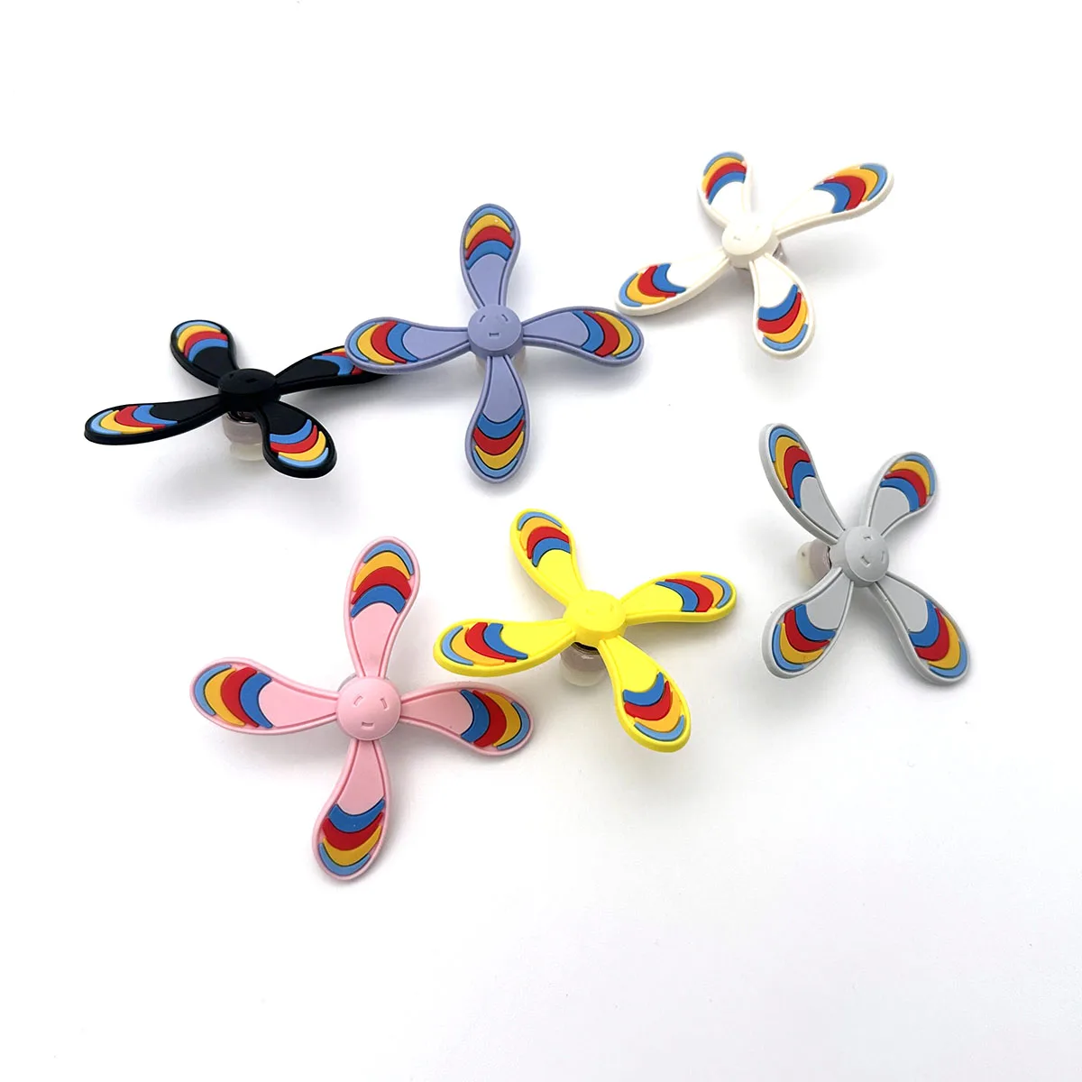 2024 Creative Hot Wholesale Cartoon Customized Shoes Rotate Shoes Charm Pvc Soft Windmill Shoes And Accessories