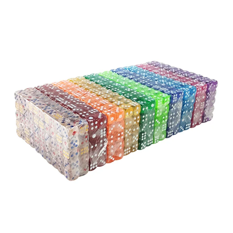 12mm Rounded Colorful Dice Transparent Table Game Crystal Acrylic Dice For Bar KTV Entertainment