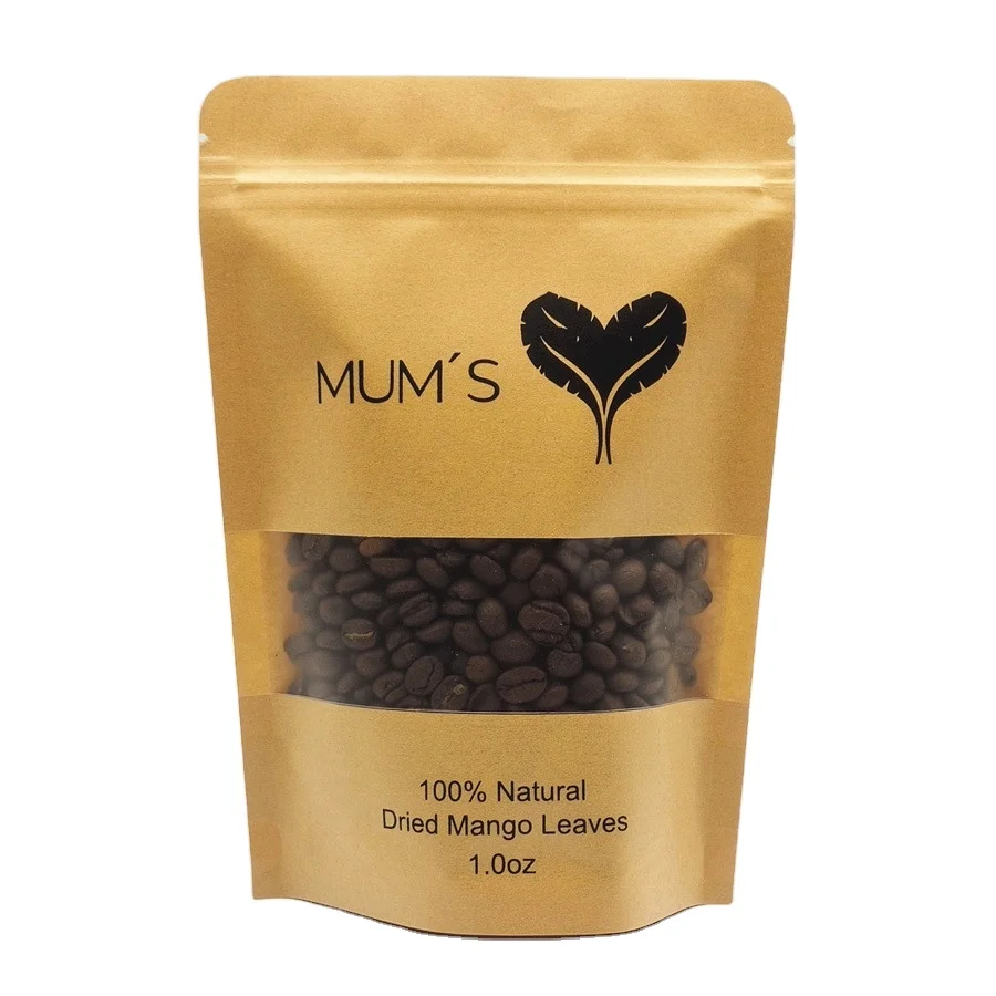Matte Clear Window Craft Flat Bottom Zip lock Stand up Pouches/Coffee Food Packaging/Kraft Paper Packing Bags