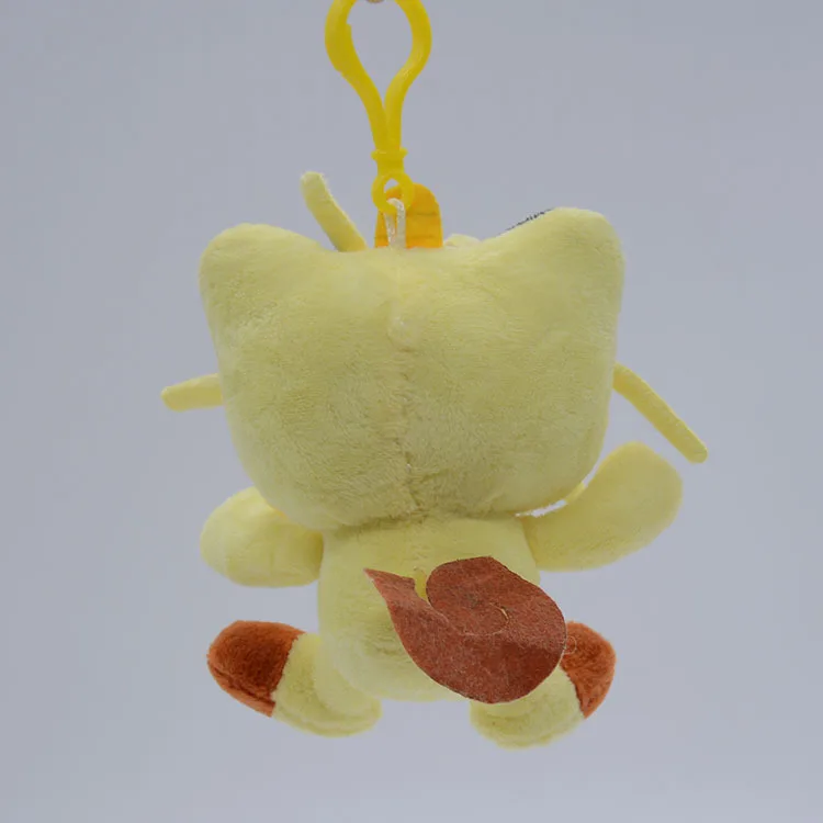 2021 New Arrival Vivid Small Cute Big Face Yellow Cat Plush Keychains With Same Color Chain