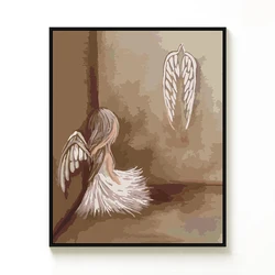 Home Decoration Beautiful Girl Wings Angel Paint By Numbers Hand-Painted Kids Abstract Art Canvas Painting Kid Paint
