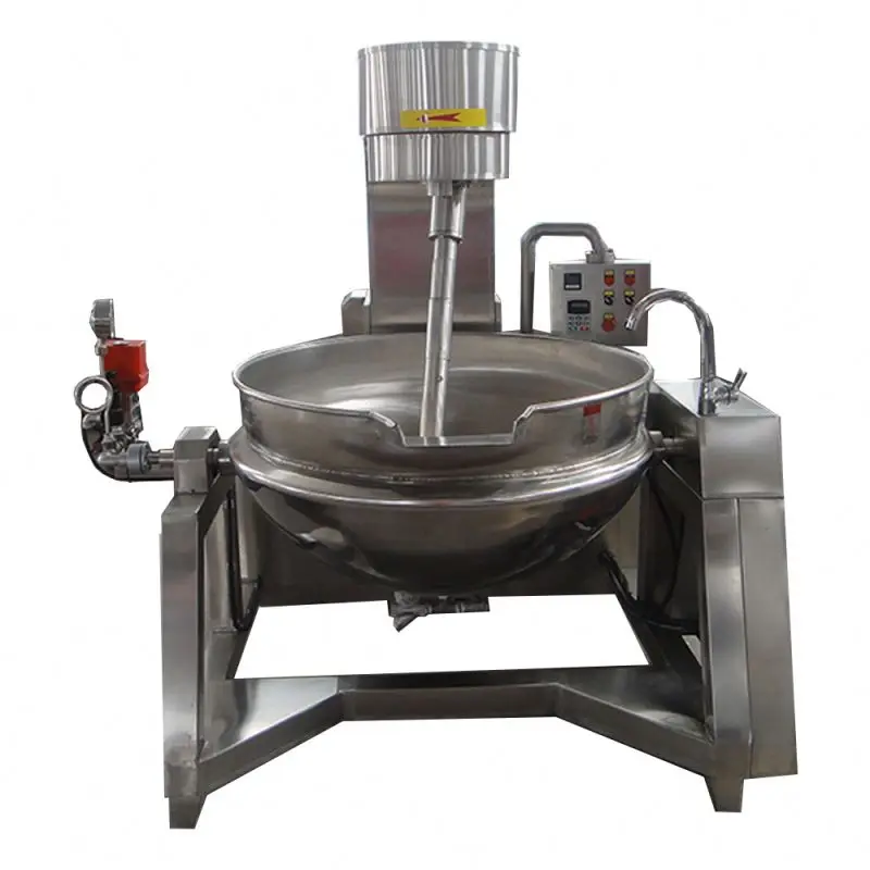Automatic Gas Electrical Heating Sauce Halva Jam Jacketed Kettle Cooker Mixer Food Processing Equipment