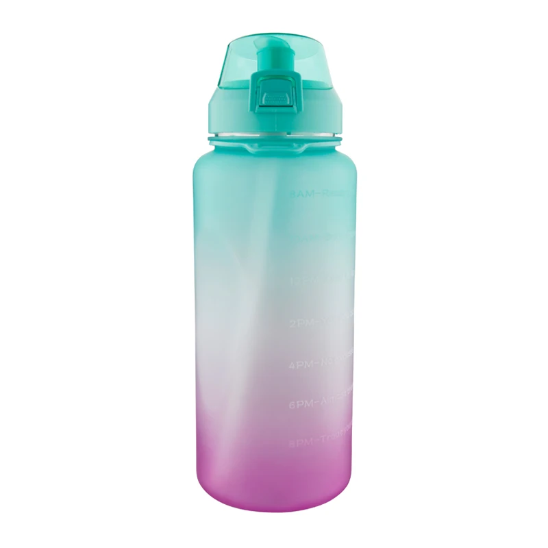 Wholesale sports gradually changing color big capacity drinking large plastic gallon water bottle with time markings