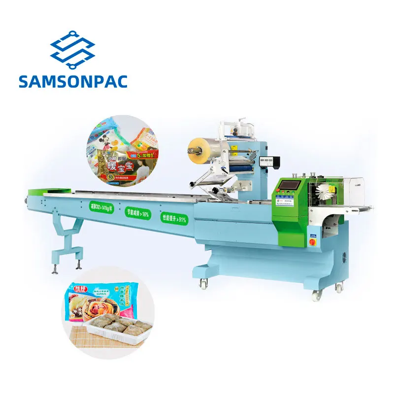 Automatic Horizontal Spoon Fork Set Pillow Roll Flow Wrapping Packing Machine With Photo Mark Control Unit