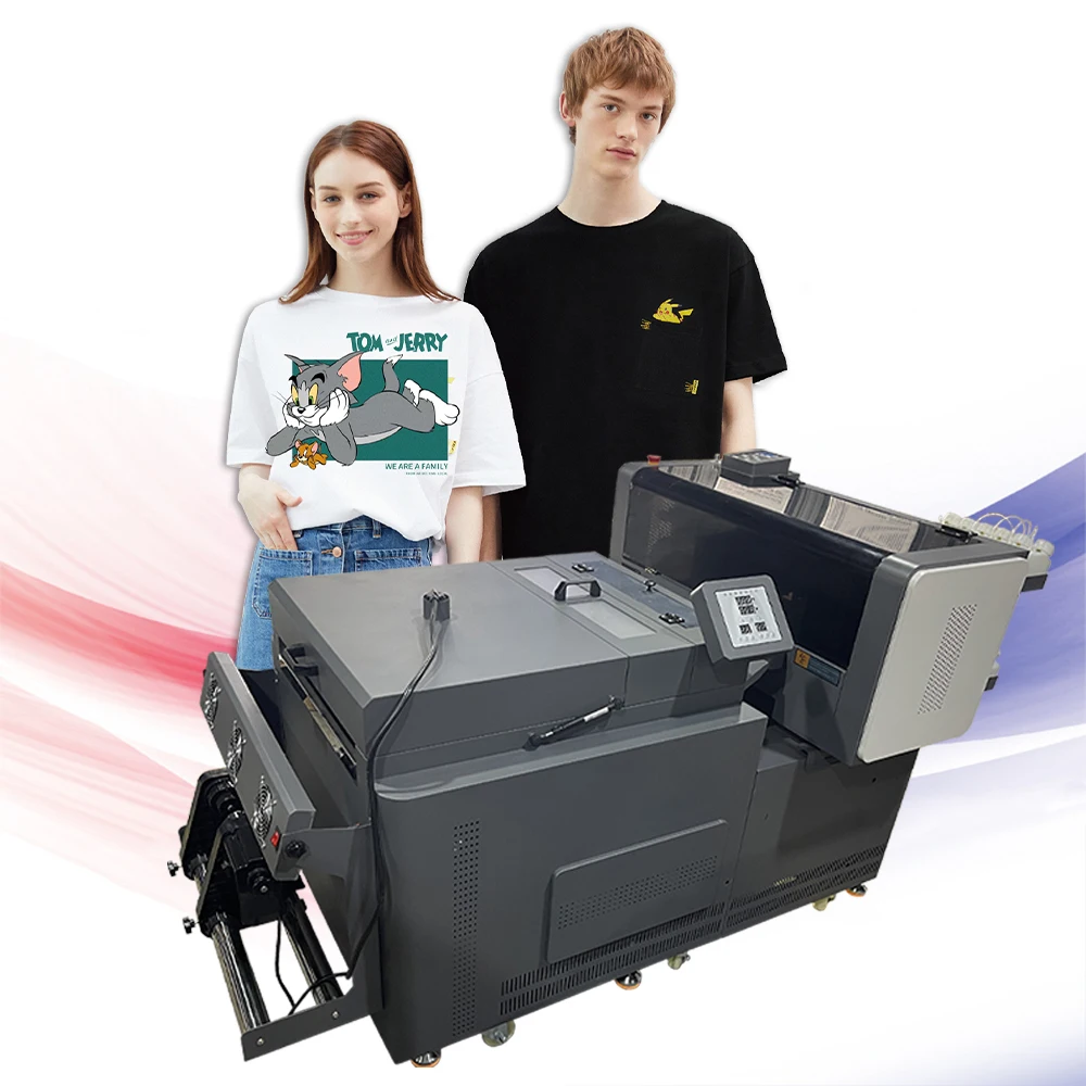 New model 2024 dtf printer Powder shaking with Purifier T-shirt printing machine DTF printer Double Epson i3200 i1600 head.