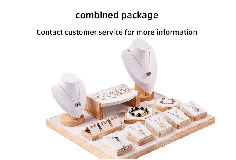 Fashion jewelry displays for store luxury jewelry display props custom wooden jewelry stand display set