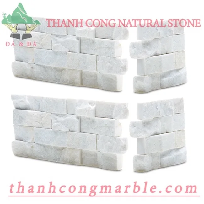 White Vein Marble Cladding Panels Vietnam Slate Wall Decoration Tiles Natural Look High Quality