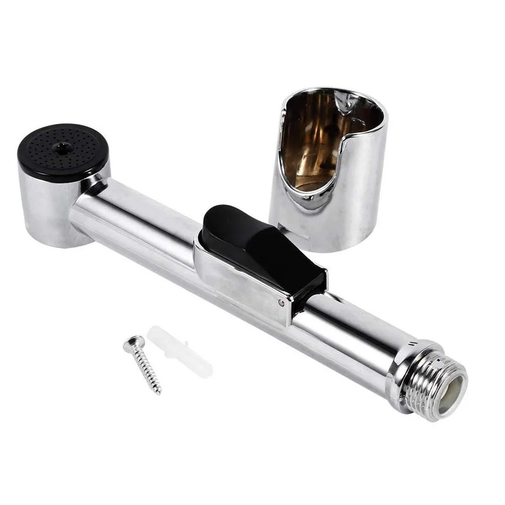 Chrome ABS wall mount horizontal shattaf sprayer handheld portable health faucet