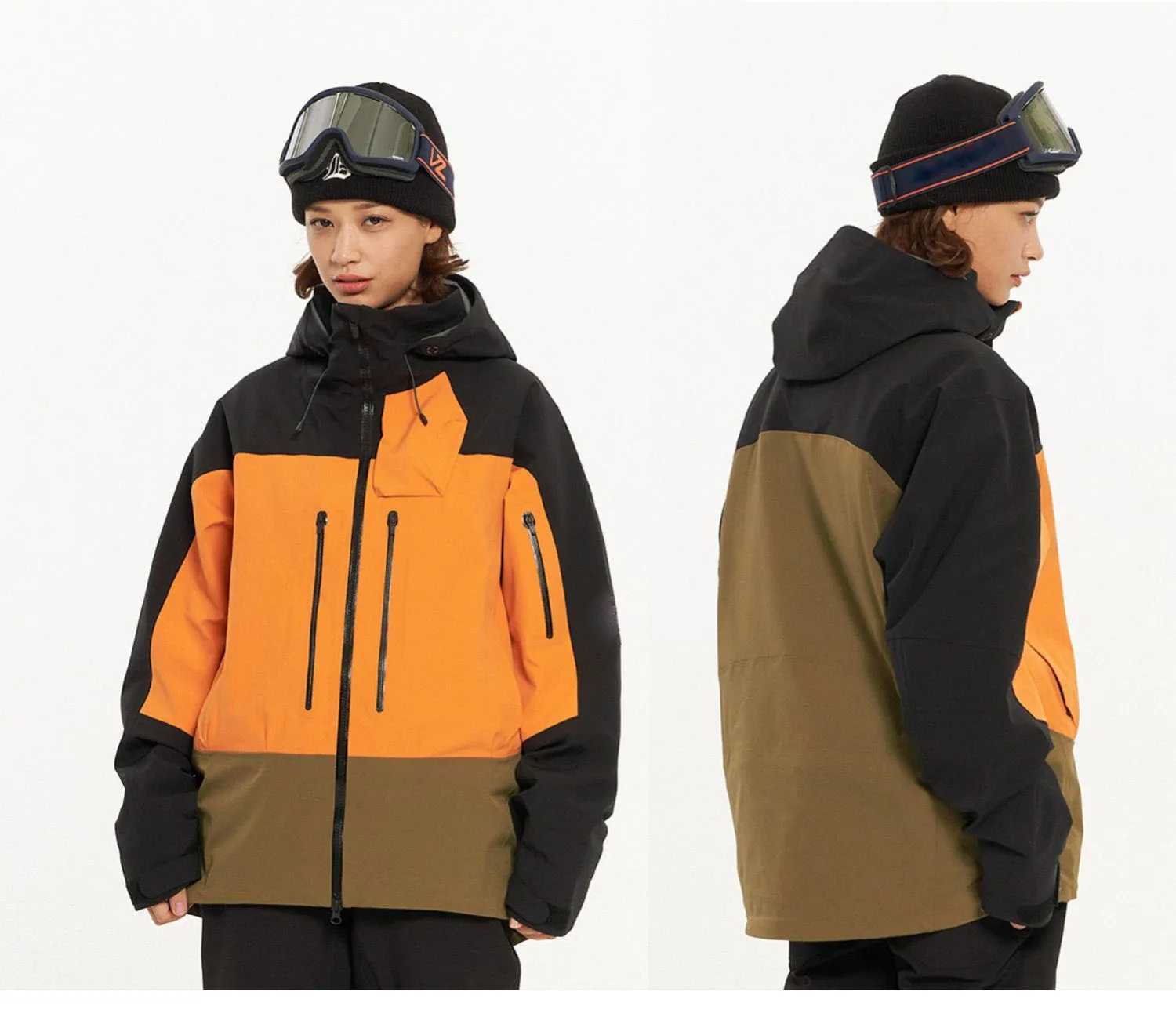 New design custom logo unisex women mens contrast thick sport winter outwear jacket ski