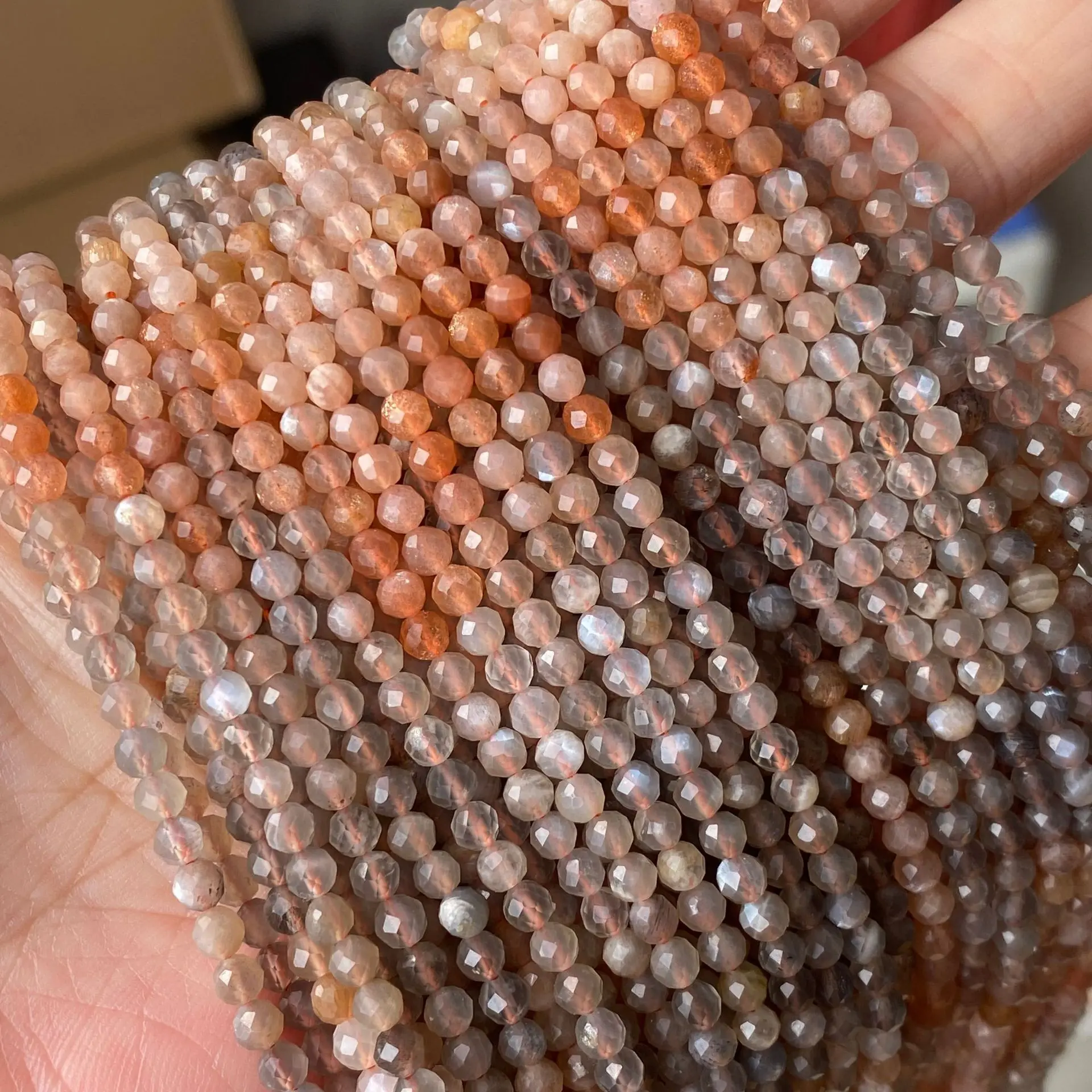 Natural Gemstone Diamond Cut Micro Faceted Round Stone Beads Tiny 4mm Small Round Faceted Amethyst Beads For Jewelry Making