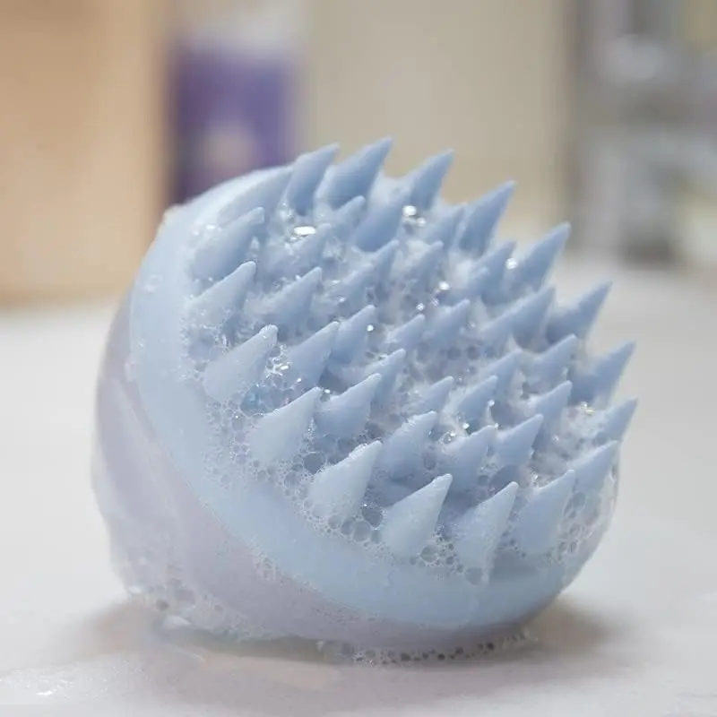 wholesale multifunctional wheat straw soft silicone hair scalp massager hair scrub women bathing shampoo brush
