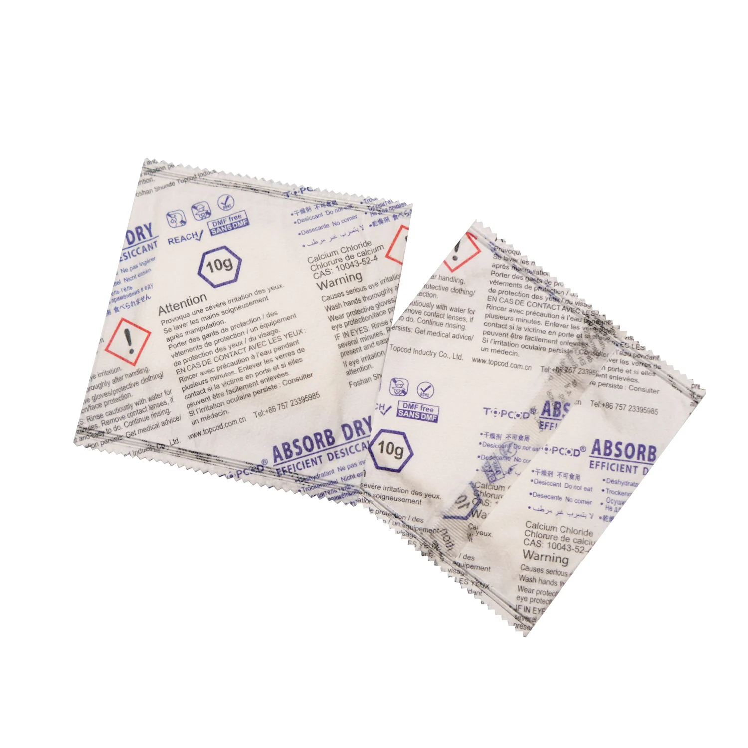 Super Dry Calcium Chloride Desiccant Pouch Used for Leather Product