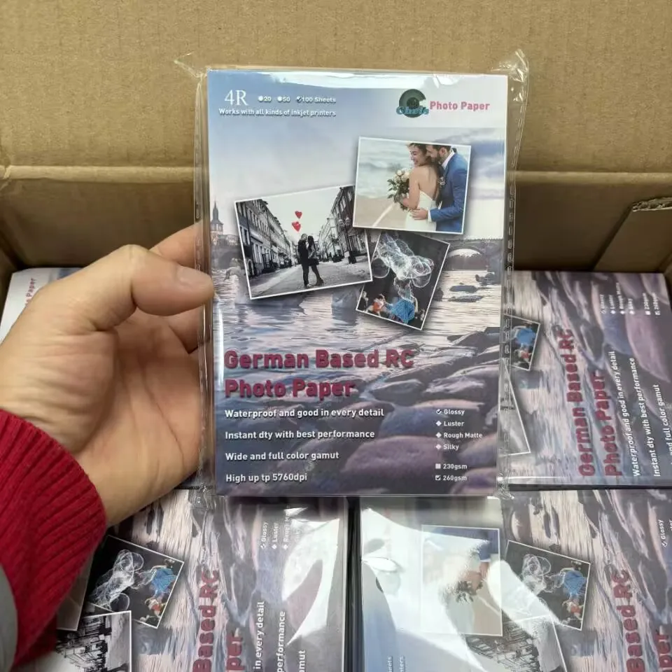 A4/A3/A2 4R/5R Wholesale high quality hot sales Resin coated RC pro luster/satin/woven/glossy photo paper for inkjet printing