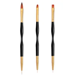 DIY nails 3 pcs double-end private label nail art brush set professional