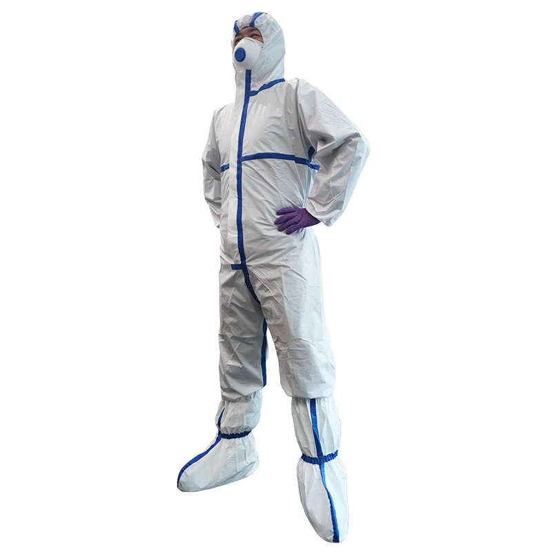 Type 4/5/6 Disposable Safty Coverall Isolation Microporous PPE Suit Hazmat Suit Protective Coverall