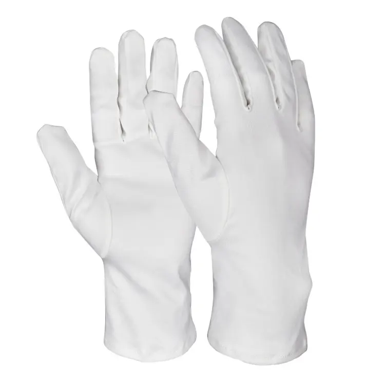 High End White Dust Free Inspection Coin Jewellery Silver Exam Microfiber Dust Silver Polishing Black Gloves For Jewelry