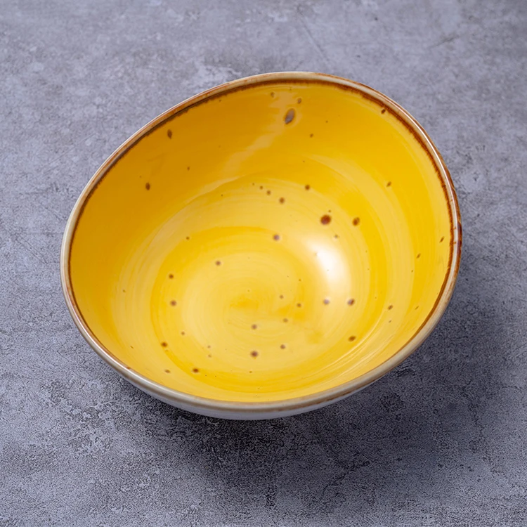  Горячая Распродажа яркие цветные глазурованные миски для супа с окантовкой фарфоровые красивые керамические