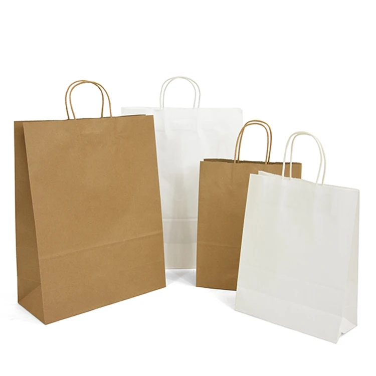 Take Out Food Coffee Craft Paper Bag With Logo Durable Paper Packaging Bags Gift Shopping Paper Bag