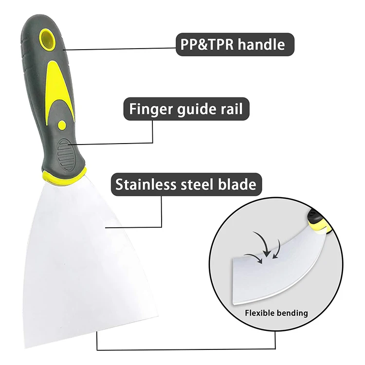 Width High Quality Stainless Steel Scraper blades 1inch Putty Knife with plastic