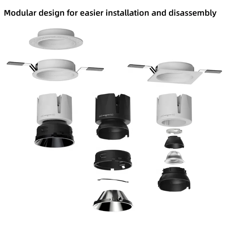 Led Spotlight for Home Hotel Lamp Black COB Recessed Ceiling Light Rotating Flood Spot 3w 5w 7w 9w 12w 15w