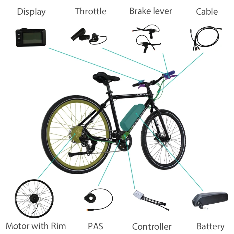 E bike Ebike conversion kit 48V 1000w 1500w 2000w 3000w 5000watt electric bicycle part Bafang hub Motor with Lithium ion battery