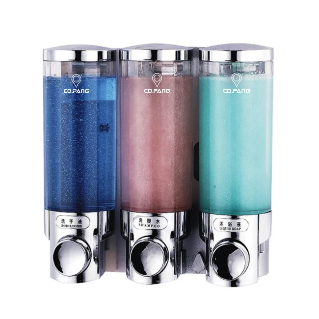 300*3ml Wholesale Bathroom shower soap shampoo dispenser 3 containers CD-3006B