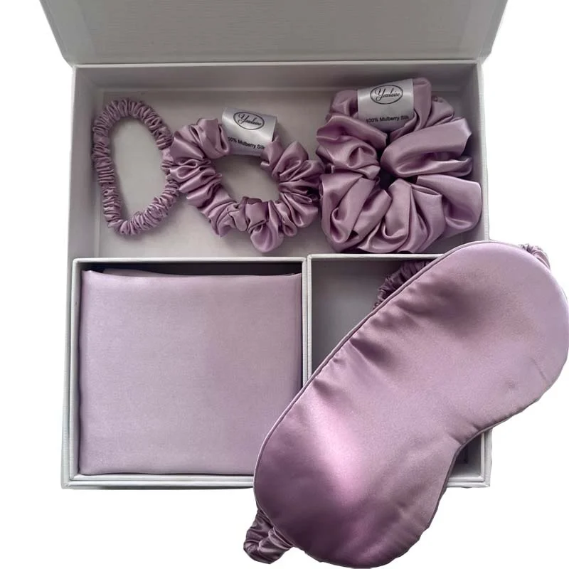 Super Soft Pure 100% Mulberry Silk Gift Set Luxury 16/19/22/25 momme Good Quality