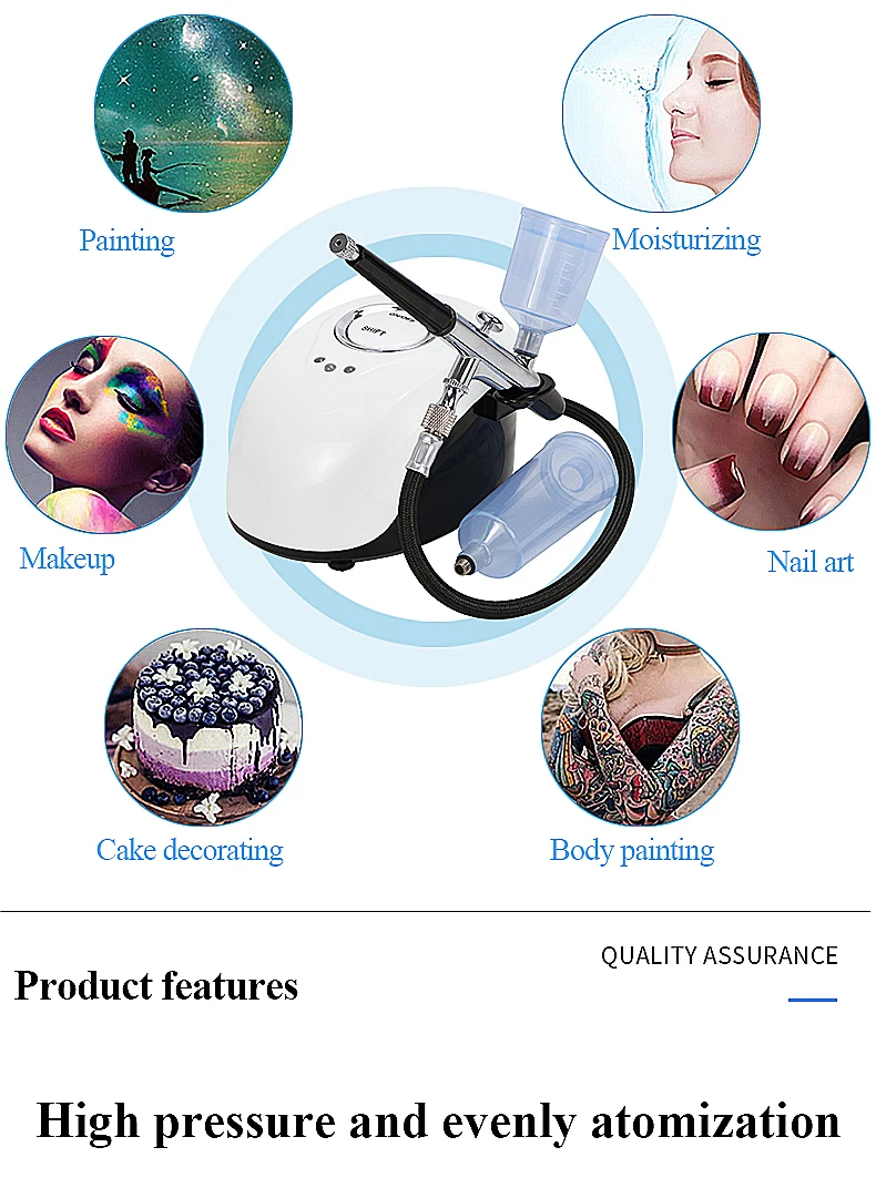 BS-103 Oxygen Jet Compressors Foundation Beauty Portable Mini Face Airbrush Makeup Machine Oxygen Cordless
