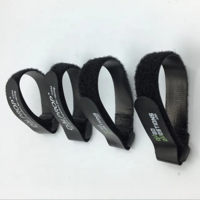 Anti-slip silicone hook and loop battery strap with plastic buckle Custom logo non-slip backing hook and loop buckle strap