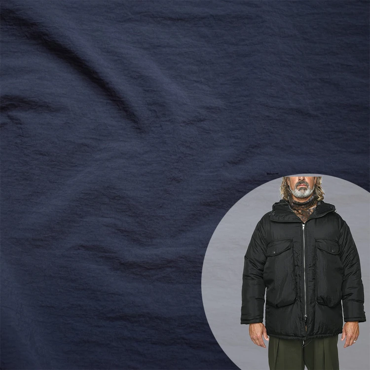 196T 228T 320t taslon fabric GRS certification recycled crinkle nylon taslan fabric for garments quilting jacket fabric