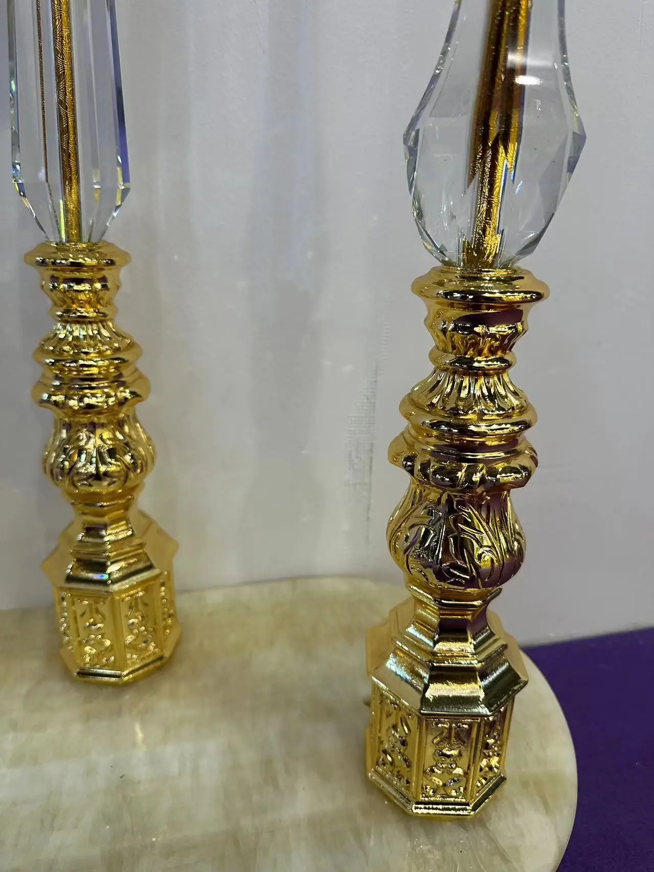 Golden Luxury Standing Clock Vintage Home Hotel Floor Clock Crystal Elegant Grandfather Clock