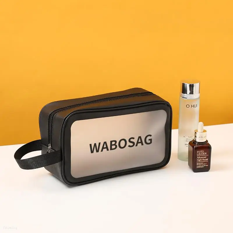 FM cross-border transparent makeup bag Korean style portable travel storage Large capacity frosted waterproof toiletry